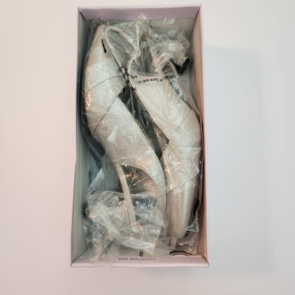 NWT  Enzo Romeo Cambria Women's Silver Sling Back Mid-Heeled Pointy Pumps, 7.5W - Picture 3 of 8